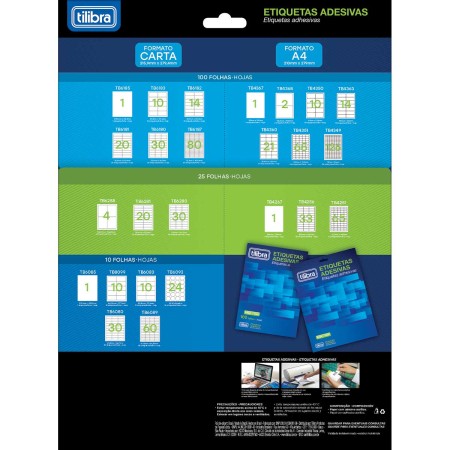 Foto ilustrativa Etiqueta adesiva inkjet/laser carta 138,11mmX106,36mm TB6288 100 unidades