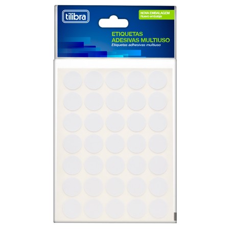 Foto ilustrativa Etiqueta Adesiva Multiuso 13mm Branca 6 Folhas 420 Unidades
