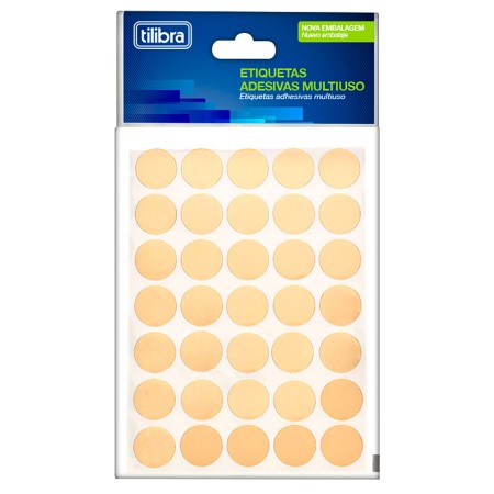 Foto ilustrativa Etiqueta Adesiva Multiuso 13mm Ouro 6 Folhas 420 Unidades
