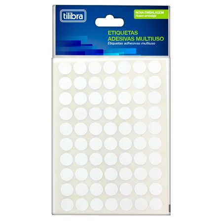 Foto ilustrativa Etiqueta Adesiva Multiuso 19mm Branca 6 Folhas 210 Unidades