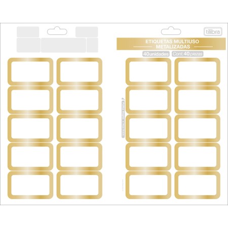 Foto ilustrativa Etiqueta Adesiva Multiuso Metalizada 32x55mm 40 Unidades