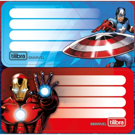 Foto ilustrativa Etiqueta Escolar Adesiva Avengers