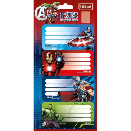 Foto ilustrativa Etiqueta Escolar Adesiva Avengers