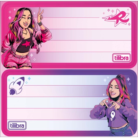 Foto ilustrativa Etiqueta Escolar Adesiva Dos Rosa