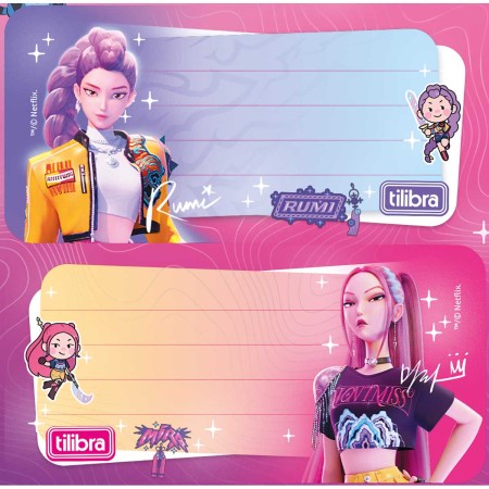 Foto ilustrativa Etiqueta Escolar Adesiva Guerreiras do Kpop