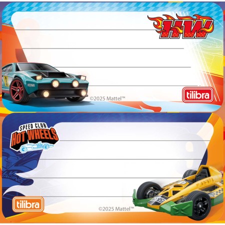 Foto ilustrativa Etiqueta Escolar Adesiva Hot Wheels