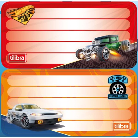 Foto ilustrativa Etiqueta Escolar Adesiva Hot Wheels