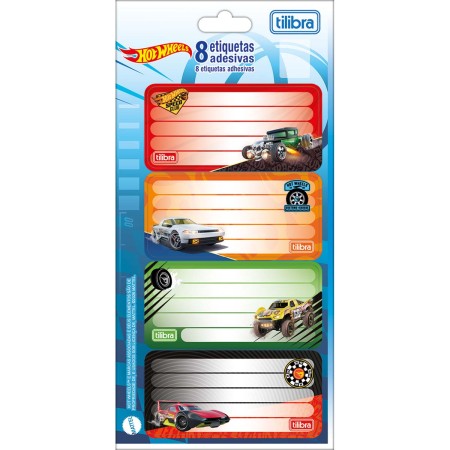 Foto ilustrativa Etiqueta Escolar Adesiva Hot Wheels