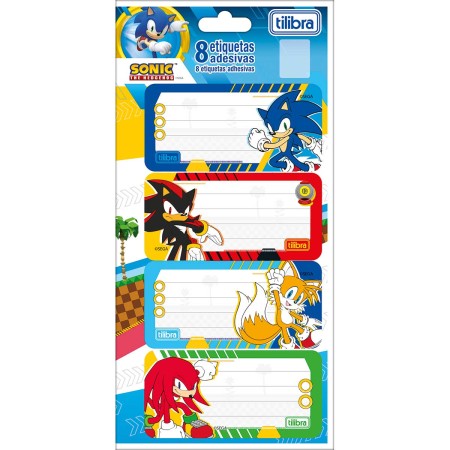 Foto ilustrativa Etiqueta Escolar Adesiva Sonic