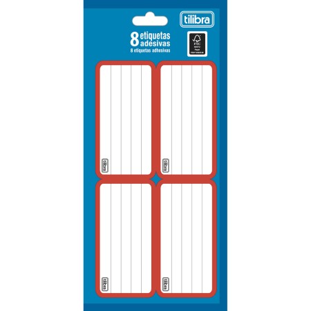 Foto ilustrativa Etiqueta Escolar Adesiva Vermelha