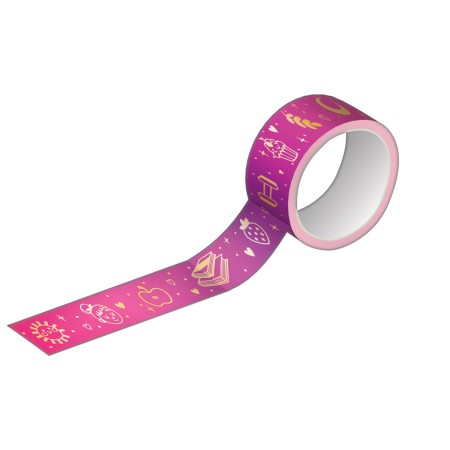 Foto ilustrativa Fita Adesiva Washi Tape 15mmX5m Doodles - Blister com 3 Unidades