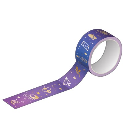 Foto ilustrativa Fita Adesiva Washi Tape 15mmX5m Doodles - Blister com 3 Unidades