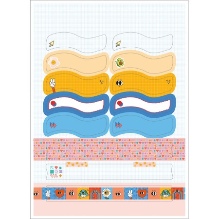 Foto ilustrativa Folhas de Adesivos Notes 6 folhas