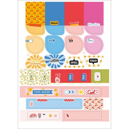 Foto ilustrativa Folhas de Adesivos Notes 6 folhas