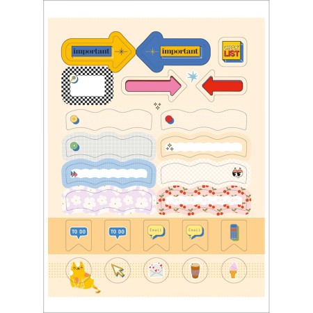 Foto ilustrativa Folhas de Adesivos Notes 6 folhas