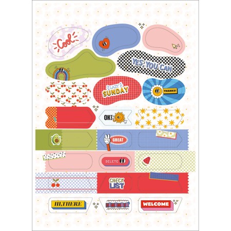 Foto ilustrativa Folhas de Adesivos Notes 6 folhas