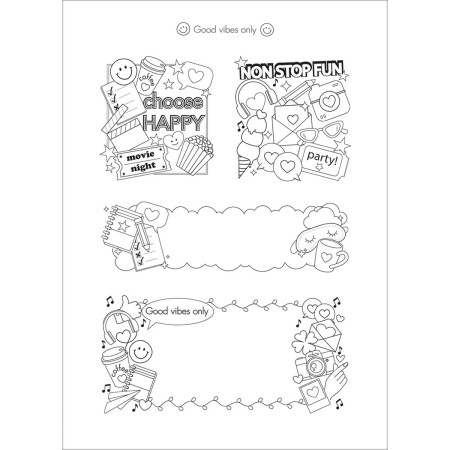 Foto ilustrativa Folhas de Adesivos para Colorir 6 folhas.