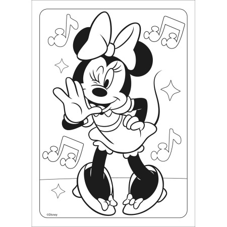 Foto ilustrativa Folhas de Adesivos para Colorir Minnie