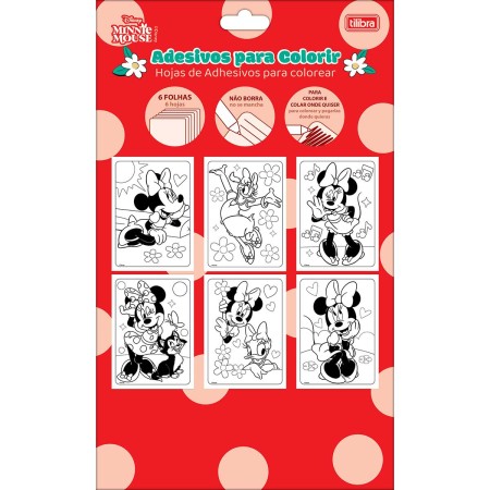 Foto ilustrativa Folhas de Adesivos para Colorir Minnie