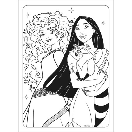 Foto ilustrativa Folhas de Adesivos para Colorir Princesas