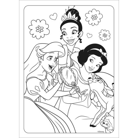 Foto ilustrativa Folhas de Adesivos para Colorir Princesas
