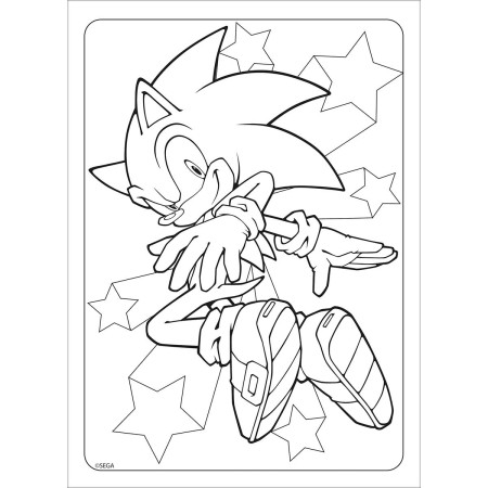 Foto ilustrativa Folhas de Adesivos para Colorir Sonic