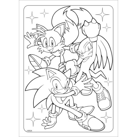 Foto ilustrativa Folhas de Adesivos para Colorir Sonic