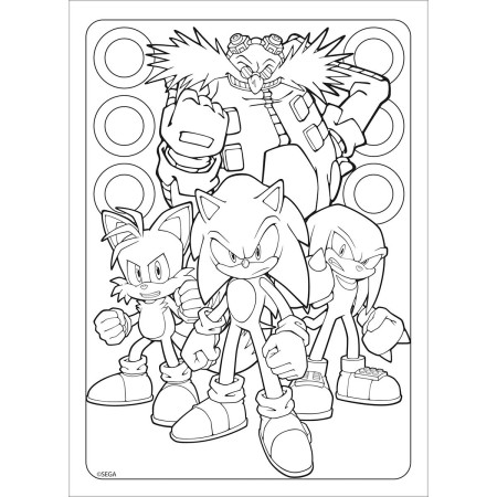Foto ilustrativa Folhas de Adesivos para Colorir Sonic