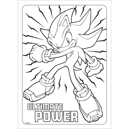 Foto ilustrativa Folhas de Adesivos para Colorir Sonic