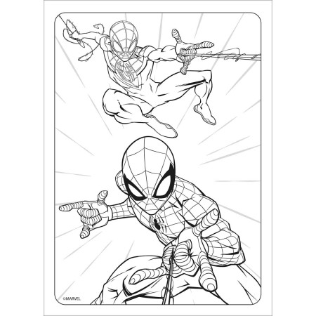 Foto ilustrativa Folhas de Adesivos para Colorir Spider-Man