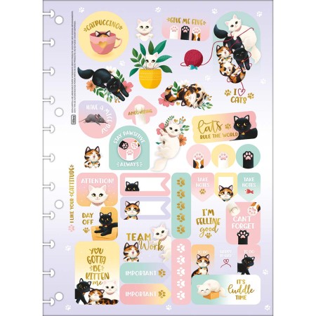 Foto ilustrativa Folhas de Adesivos para Tilidisco Purrfect Cats