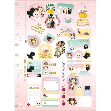 Foto ilustrativa Folhas de Adesivos para Tilidisco Purrfect Cats