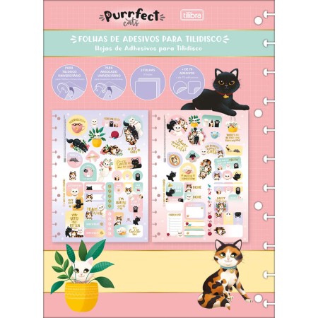 Foto ilustrativa Folhas de Adesivos para Tilidisco Purrfect Cats