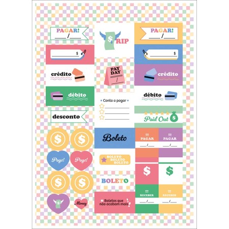 Foto ilustrativa Folhas de Adesivos Rotina 6 Folhas