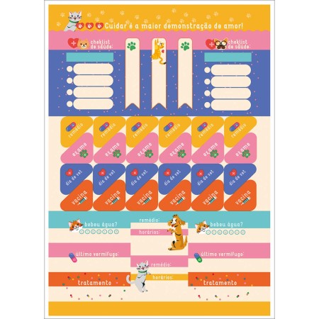 Foto ilustrativa Folhas Soltas de Adesivos para Pets 6 folhas