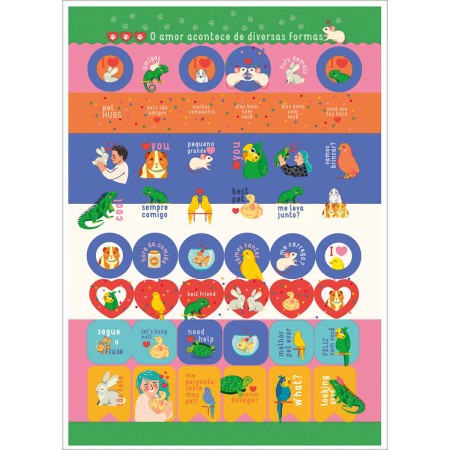 Foto ilustrativa Folhas Soltas de Adesivos para Pets 6 folhas