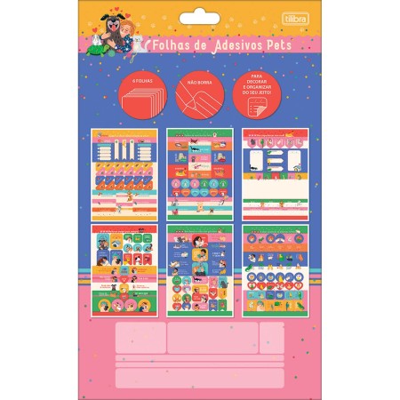 Foto ilustrativa Folhas Soltas de Adesivos para Pets 6 folhas