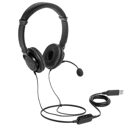 Foto ilustrativa Fone de Ouvido USB com microfone e controle de volume