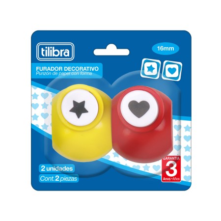 Foto ilustrativa Furadores Decorativos 16mm - Coração e Estrela
