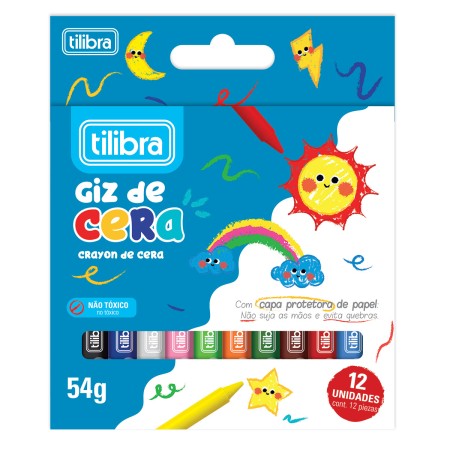 Foto ilustrativa Giz de Cera 12 Cores