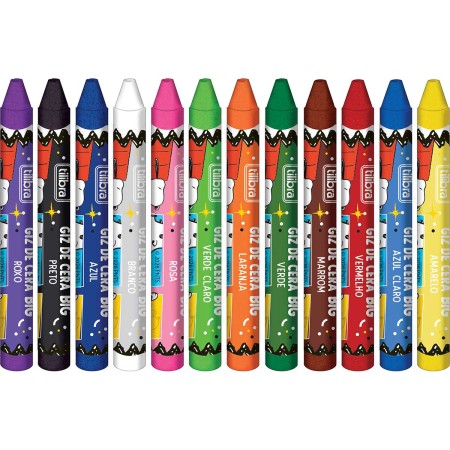 Foto ilustrativa Giz de Cera Big 12 Cores Redondo Snoopy
