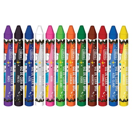 Foto ilustrativa Giz de Cera Big 12 Cores Redondo Snoopy