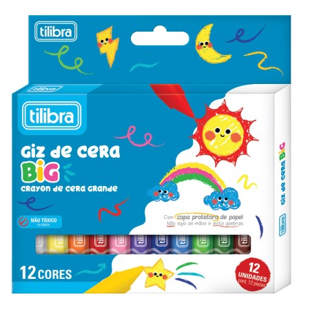 Foto ilustrativa Giz de Cera Big 12 Cores