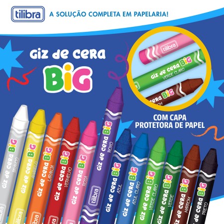 Foto ilustrativa Giz de Cera Big 12 Cores