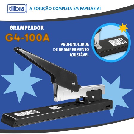 Foto ilustrativa GRAMPEADOR 100 FOLHAS DE MESA G4-100A PRETO