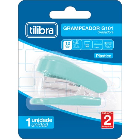 Foto ilustrativa Grampeador 12 Folhas Mini com Extrator G101 Aqua