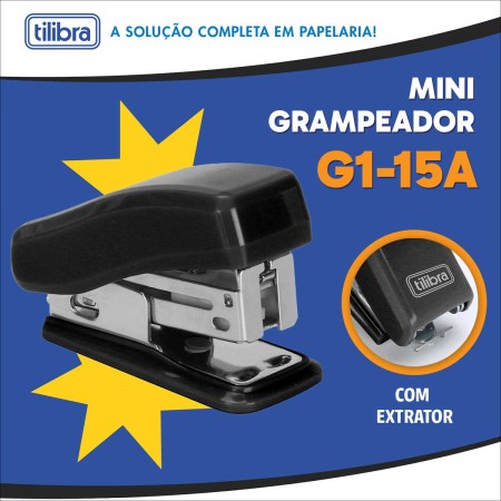 Foto ilustrativa GRAMPEADOR 15 FOLHAS MINI G1-15A PRETO