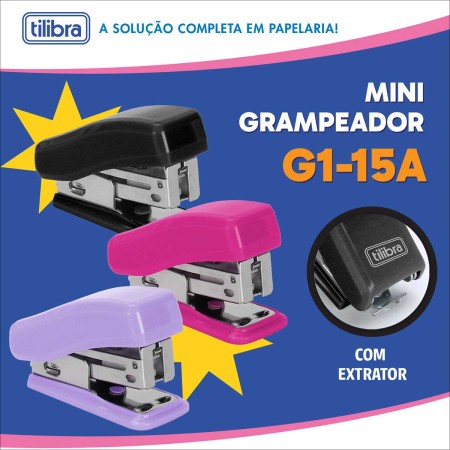 Foto ilustrativa Grampeador 15 Folhas Mini G1-15A