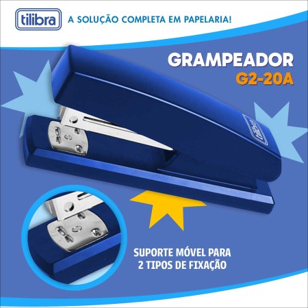 Foto ilustrativa GRAMPEADOR 20 FOLHAS DE MESA G2-20A AZUL
