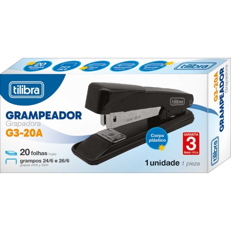 Foto ilustrativa GRAMPEADOR 20 FOLHAS DE MESA G3-20A PRETO